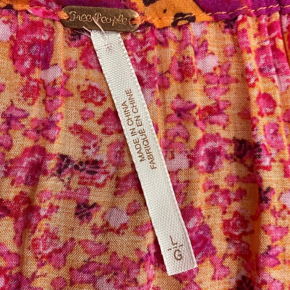 Free People Happy Feelings Maxi Dress Pink Orange Boho Floral Size size Large - Picture 13 of 15